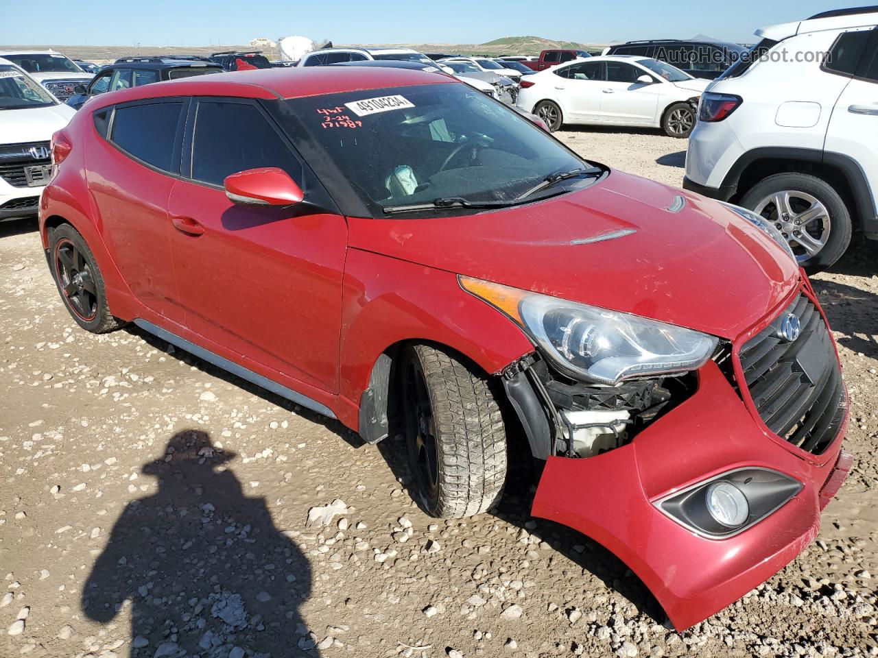 2013 Hyundai Veloster Turbo Red vin: KMHTC6AE4DU171989