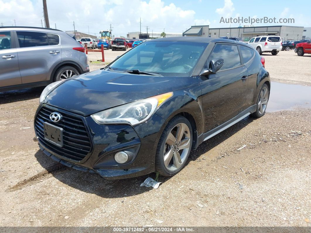 2013 Hyundai Veloster Turbo W/black Black vin: KMHTC6AE4DU177999