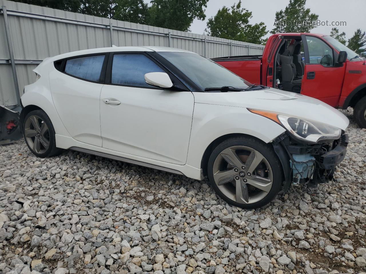 2013 Hyundai Veloster Turbo White vin: KMHTC6AE5DU095358