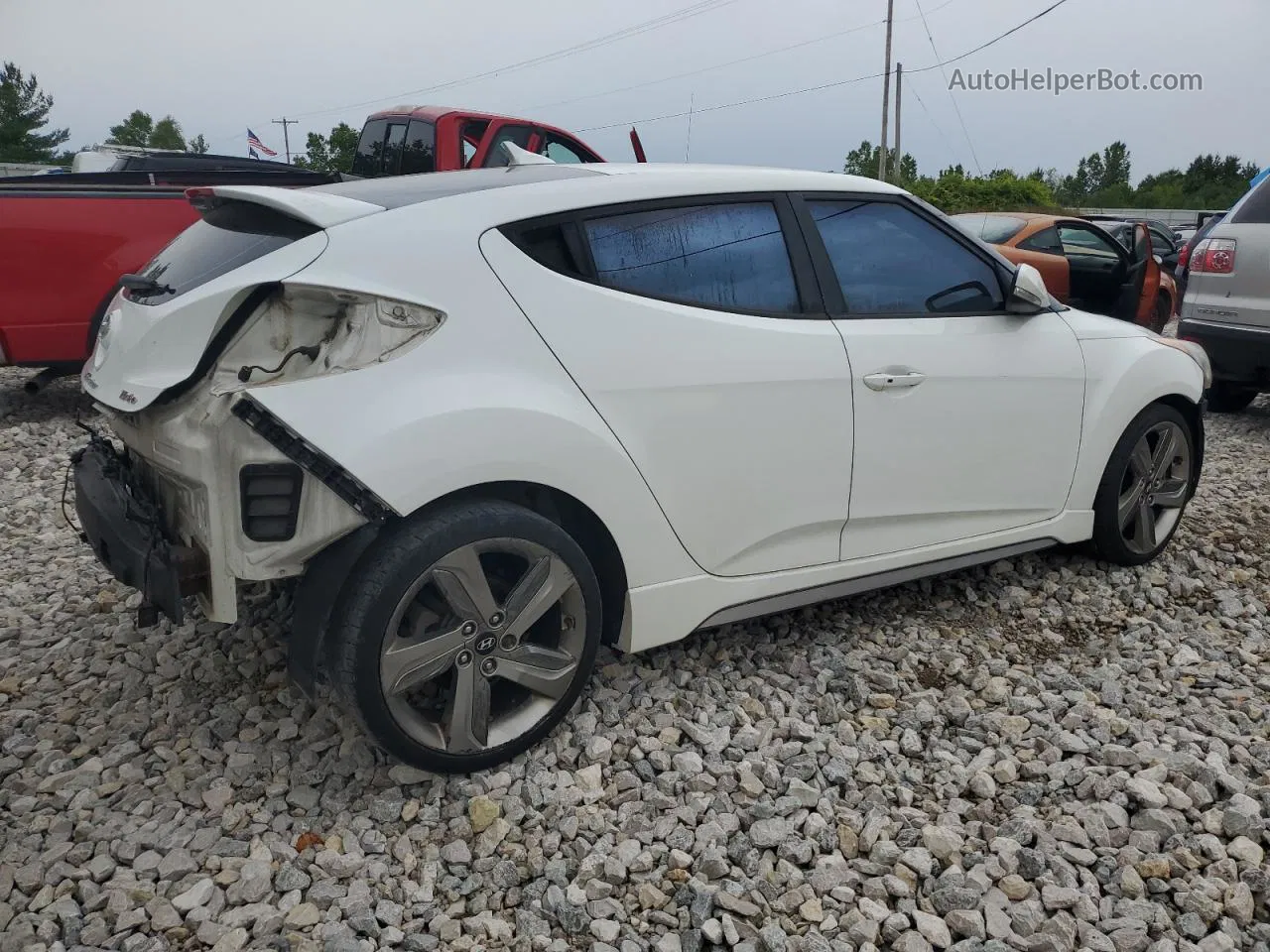 2013 Hyundai Veloster Turbo White vin: KMHTC6AE5DU095358