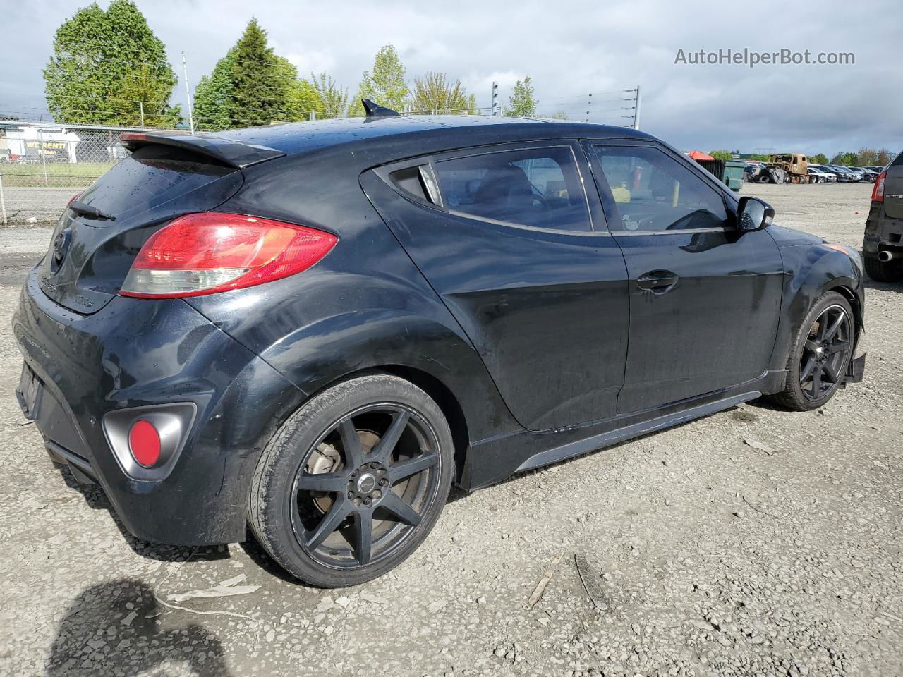 2013 Hyundai Veloster Turbo Black vin: KMHTC6AE5DU105922