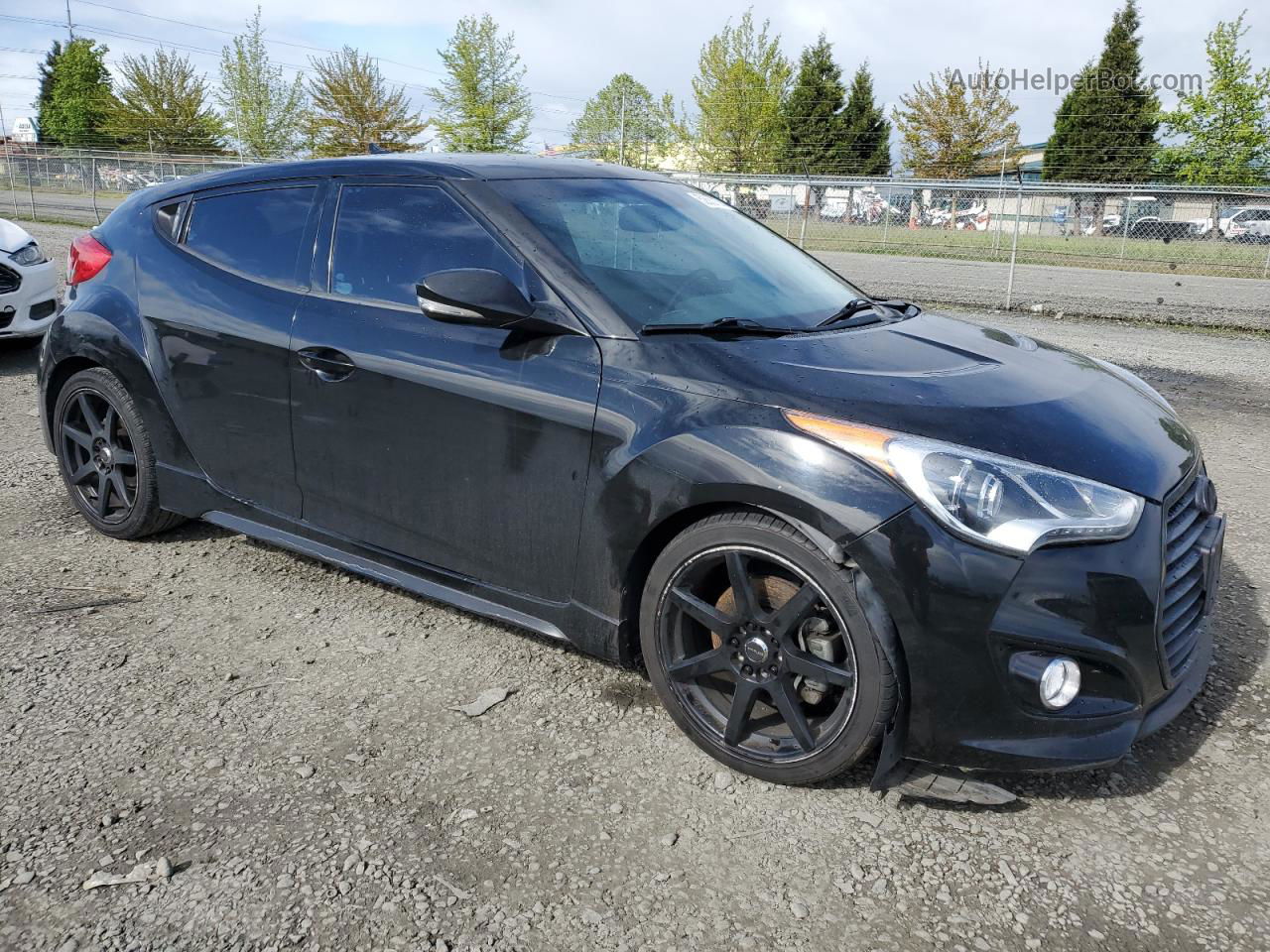 2013 Hyundai Veloster Turbo Black vin: KMHTC6AE5DU105922