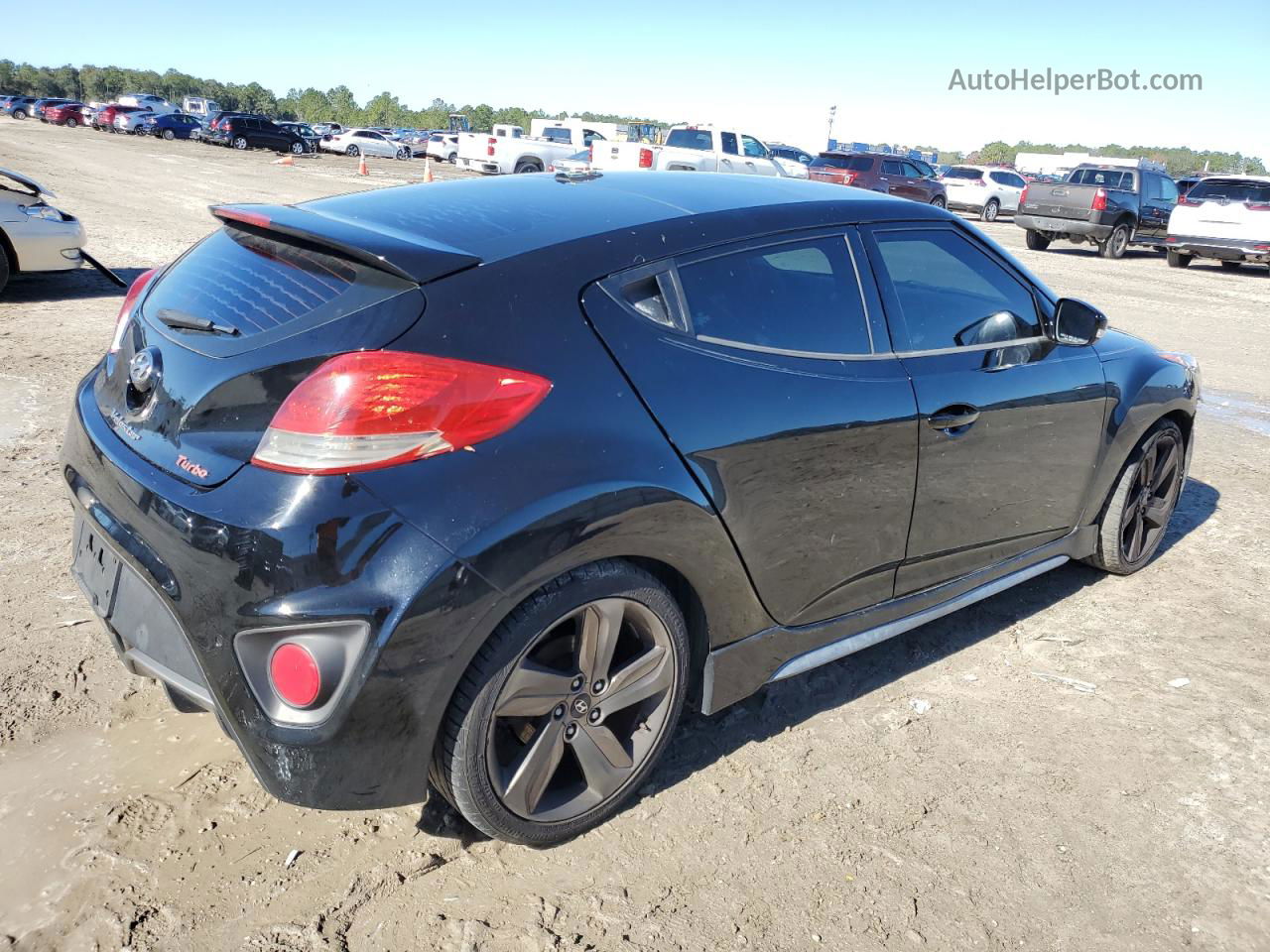 2013 Hyundai Veloster Turbo Black vin: KMHTC6AE5DU124261