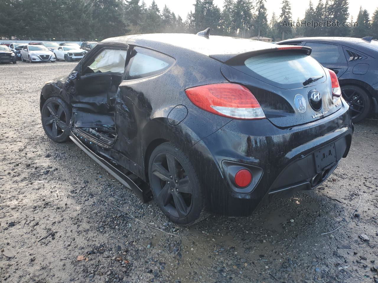 2013 Hyundai Veloster Turbo Black vin: KMHTC6AE5DU129279