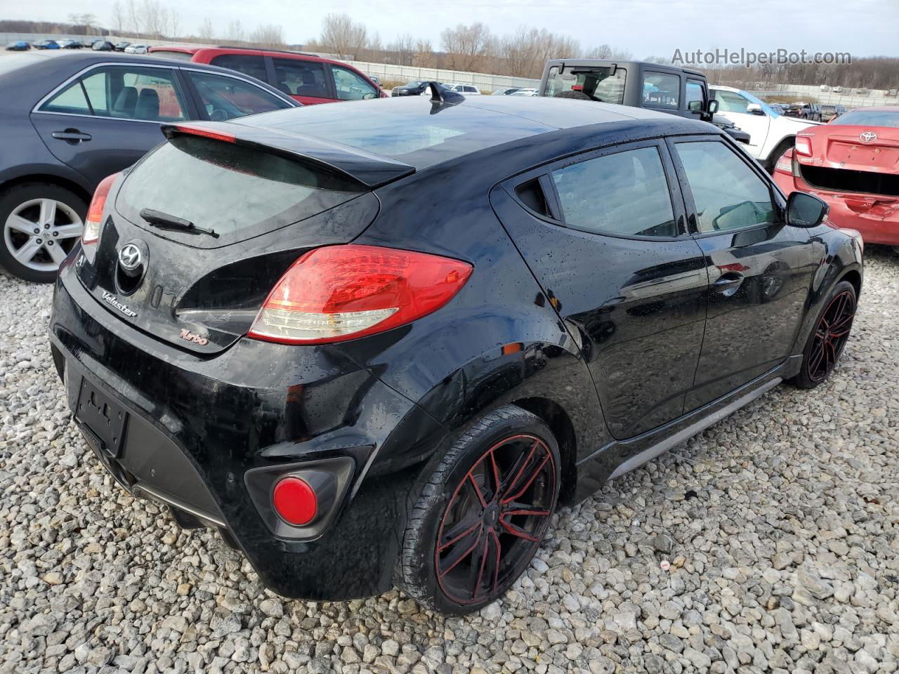 2013 Hyundai Veloster Turbo Black vin: KMHTC6AE5DU151346