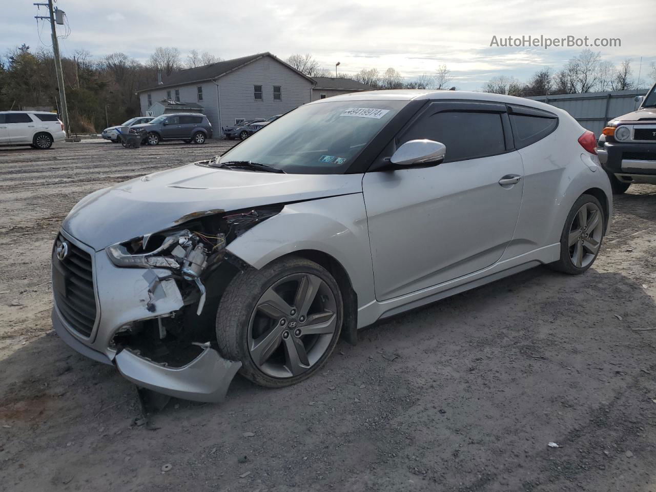 2013 Hyundai Veloster Turbo Silver vin: KMHTC6AE6DU106917