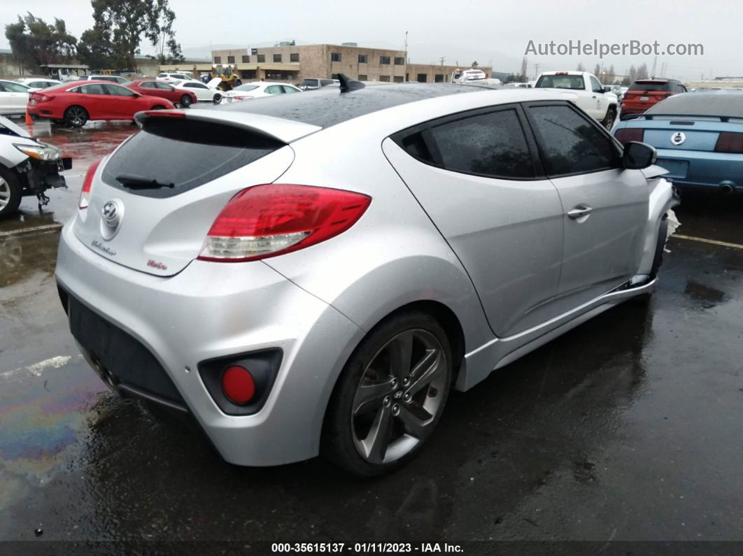 2013 Hyundai Veloster Turbo W/blue Int Silver vin: KMHTC6AE6DU109820