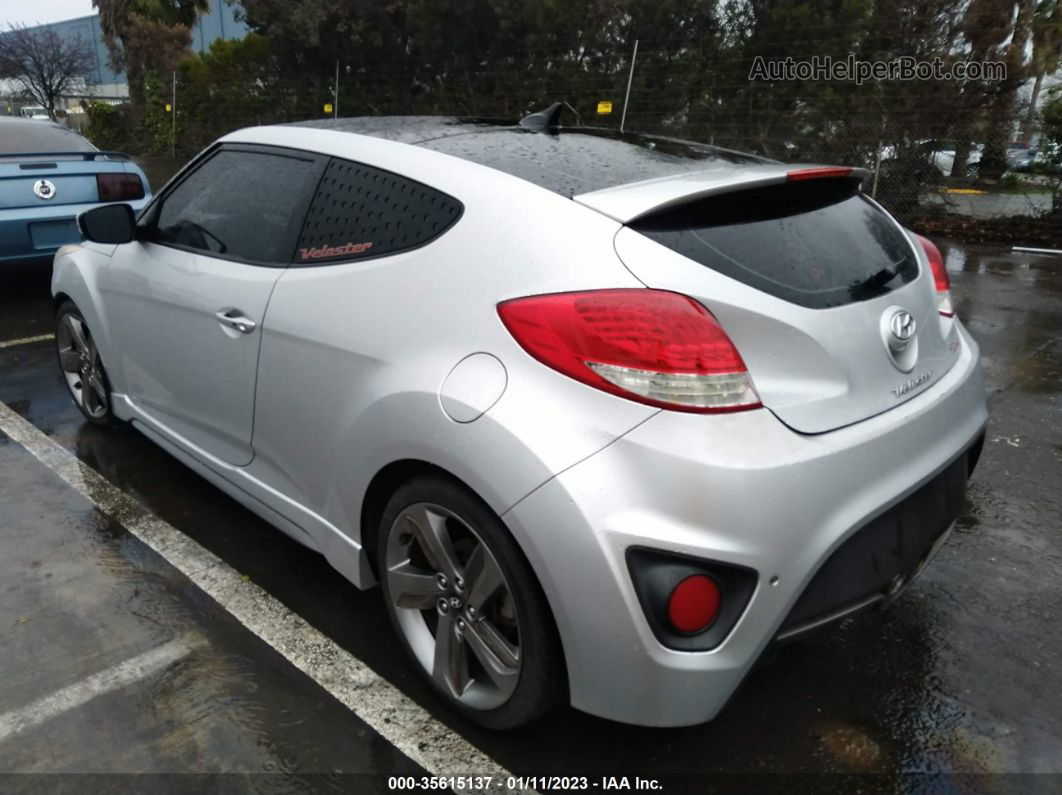 2013 Hyundai Veloster Turbo W/blue Int Silver vin: KMHTC6AE6DU109820