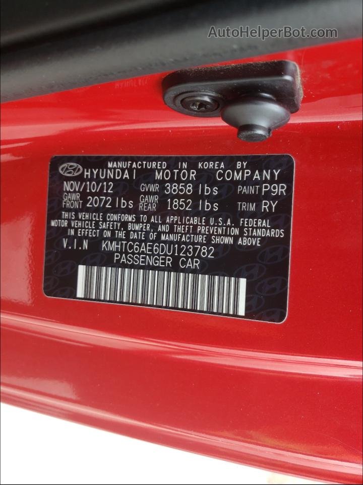 2013 Hyundai Veloster Turbo Красный vin: KMHTC6AE6DU123782