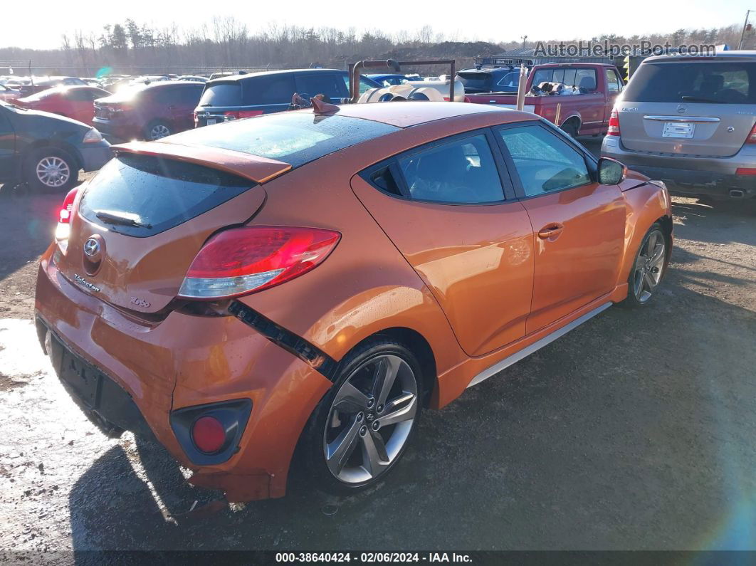 2013 Hyundai Veloster Turbo W/black Оранжевый vin: KMHTC6AE6DU136080