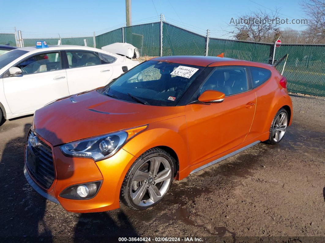 2013 Hyundai Veloster Turbo W/black Orange vin: KMHTC6AE6DU136080