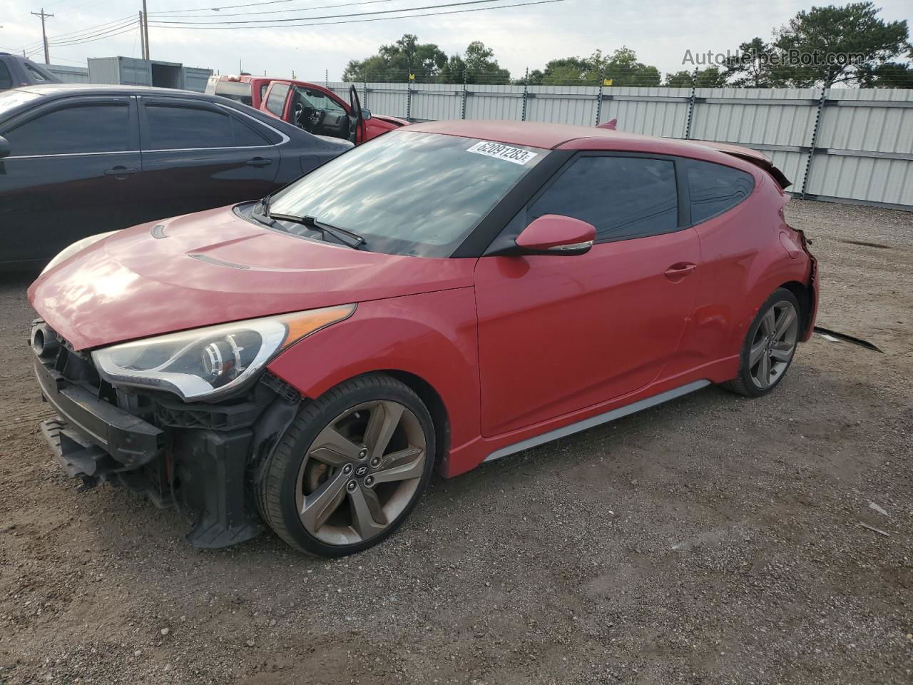 2013 Hyundai Veloster Turbo Red vin: KMHTC6AE6DU179401