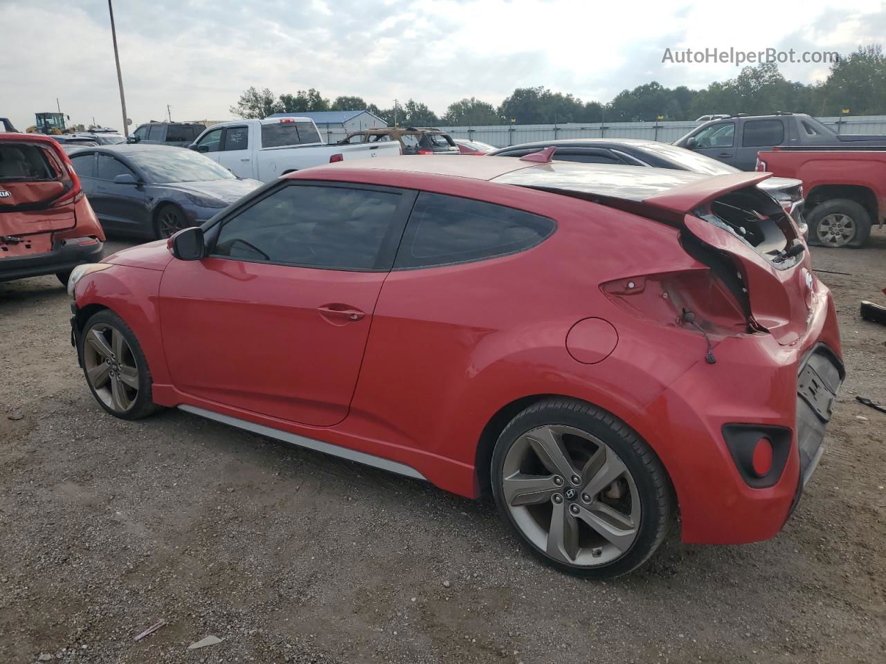 2013 Hyundai Veloster Turbo Red vin: KMHTC6AE6DU179401