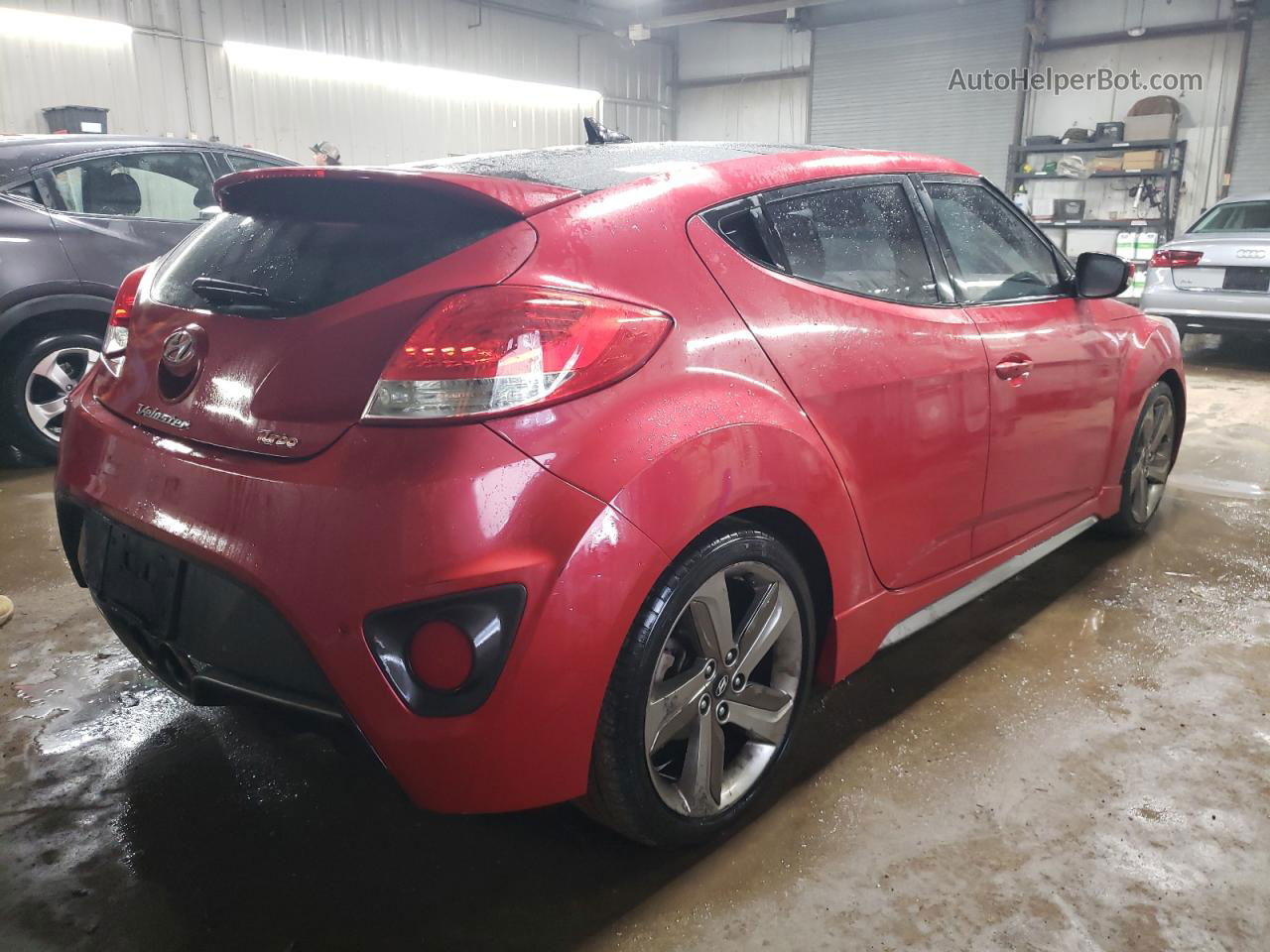 2013 Hyundai Veloster Turbo Red vin: KMHTC6AE7DU096513