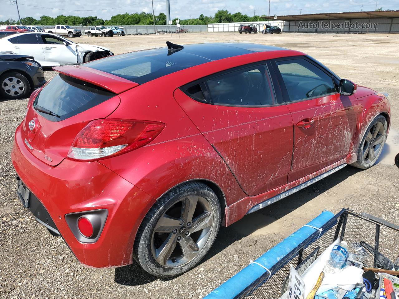 2013 Hyundai Veloster Turbo Red vin: KMHTC6AE7DU110524