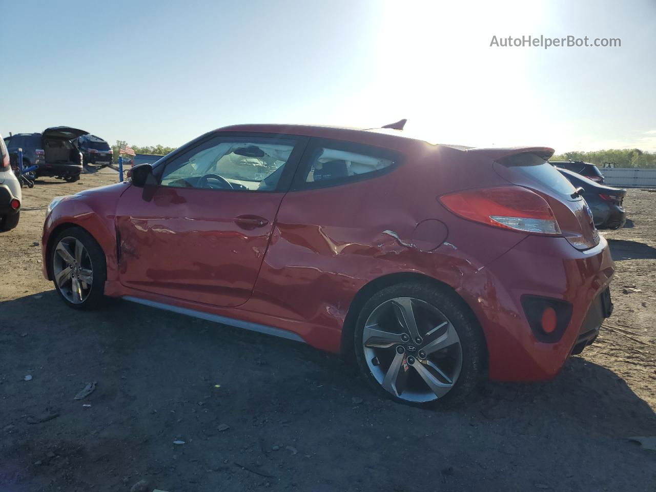 2013 Hyundai Veloster Turbo Red vin: KMHTC6AE7DU140851