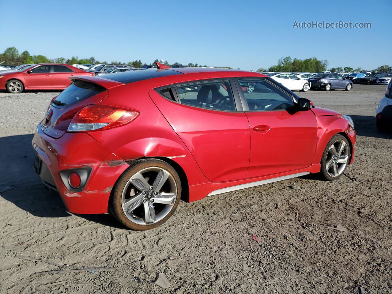 2013 Hyundai Veloster Turbo Red vin: KMHTC6AE7DU140851