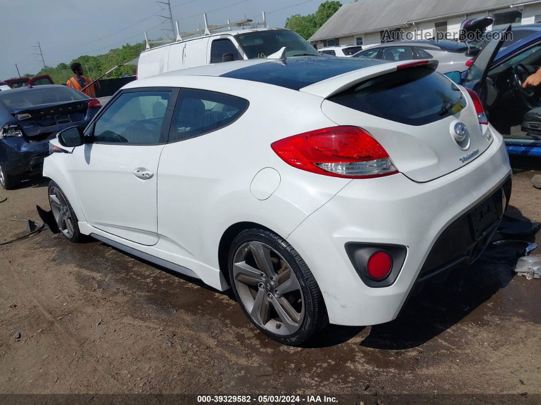 2013 Hyundai Veloster Turbo W/blue White vin: KMHTC6AE7DU143930