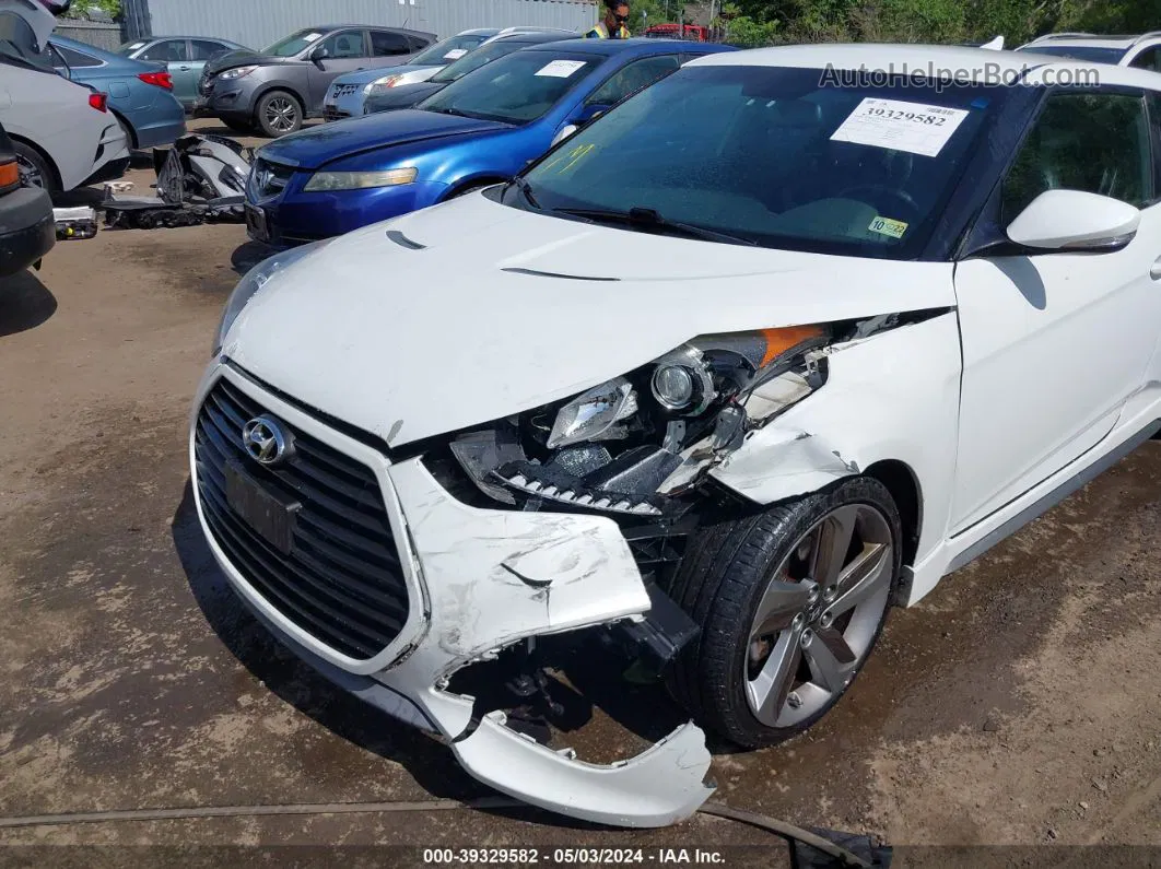 2013 Hyundai Veloster Turbo W/blue Белый vin: KMHTC6AE7DU143930