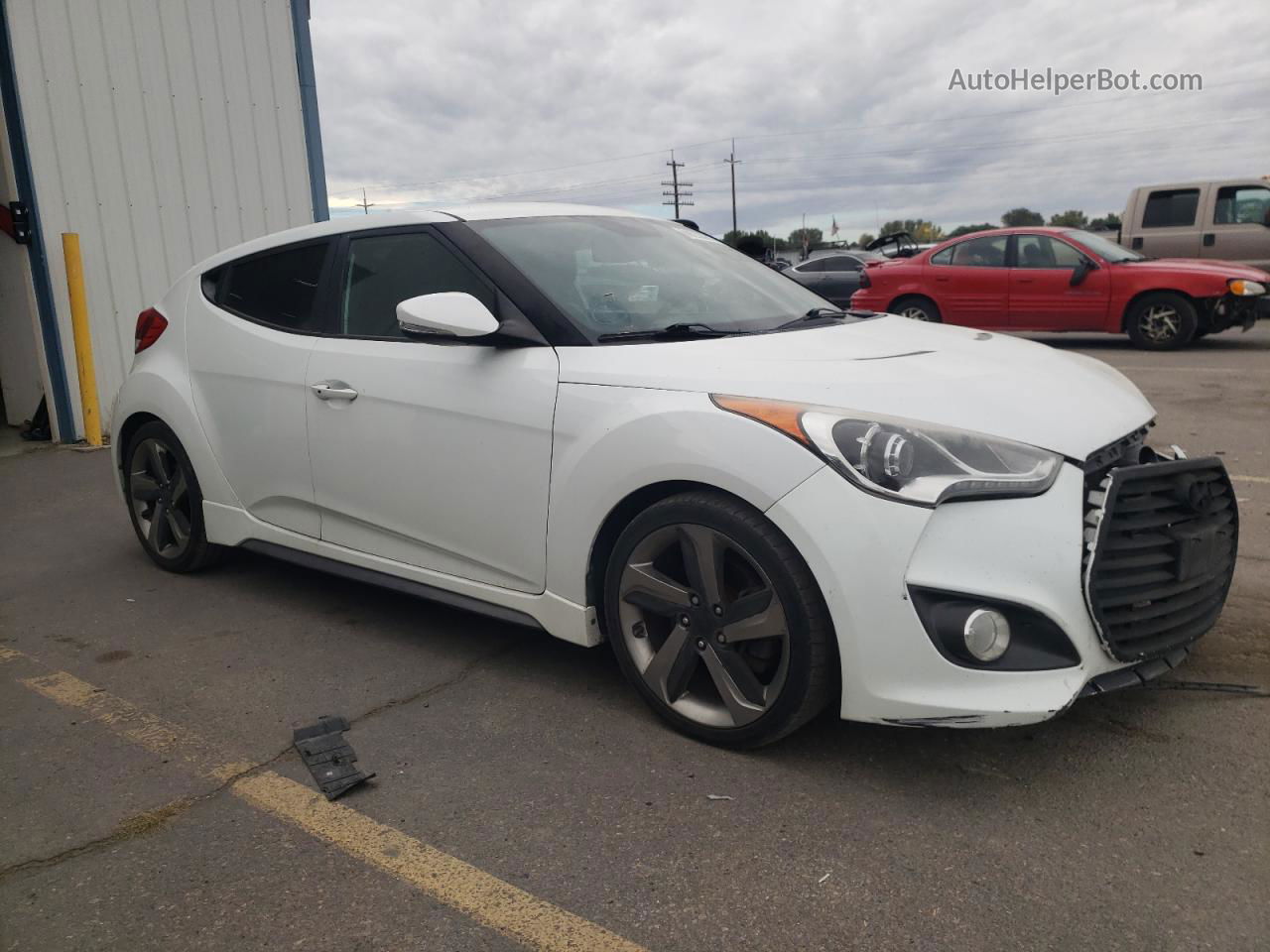 2013 Hyundai Veloster Turbo White vin: KMHTC6AE7DU157049