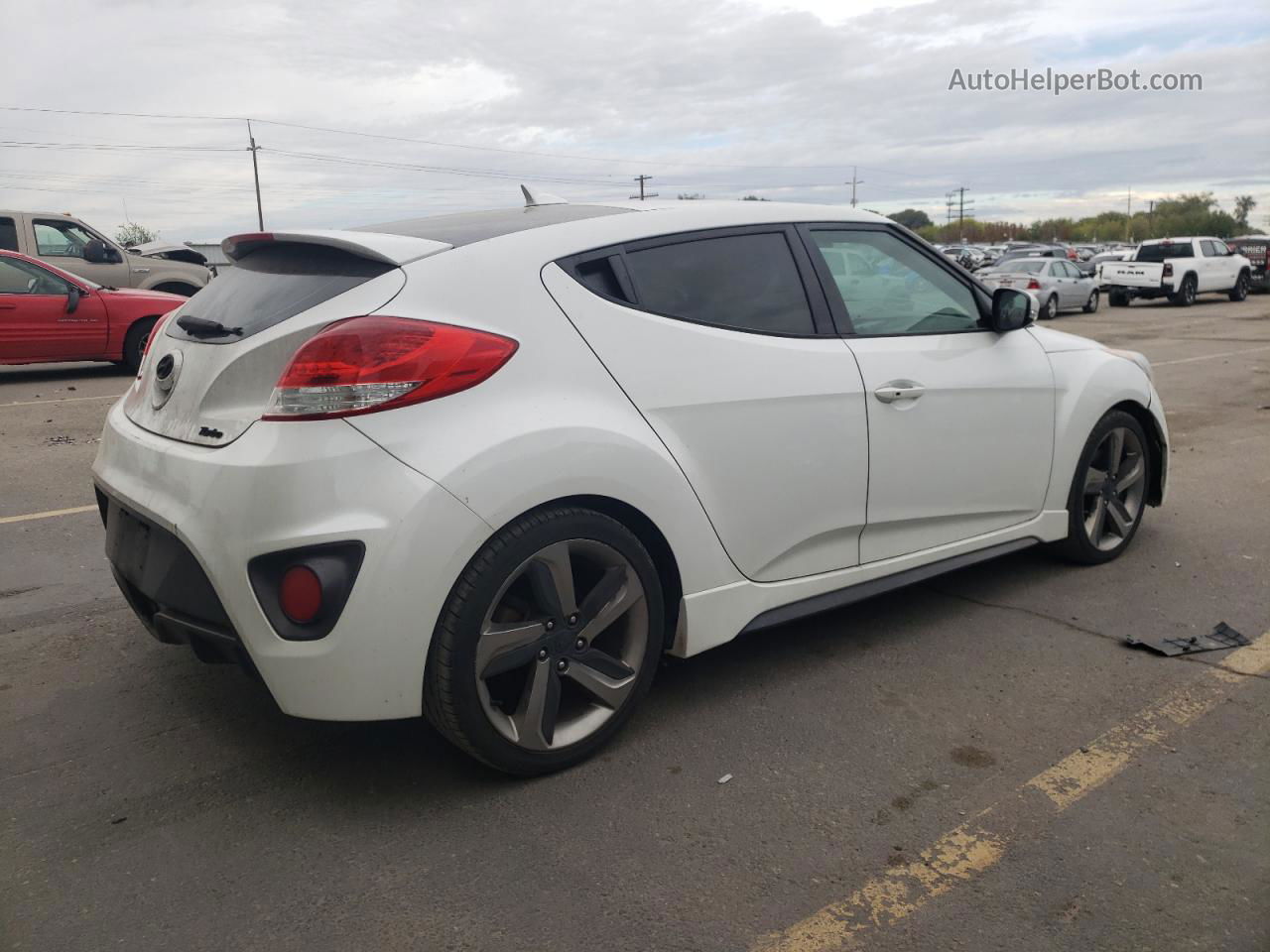 2013 Hyundai Veloster Turbo White vin: KMHTC6AE7DU157049