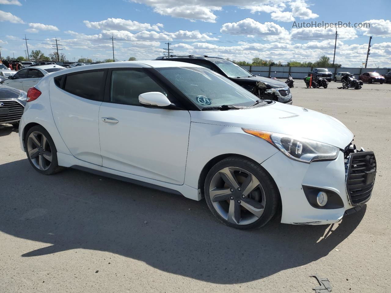 2013 Hyundai Veloster Turbo White vin: KMHTC6AE7DU157049