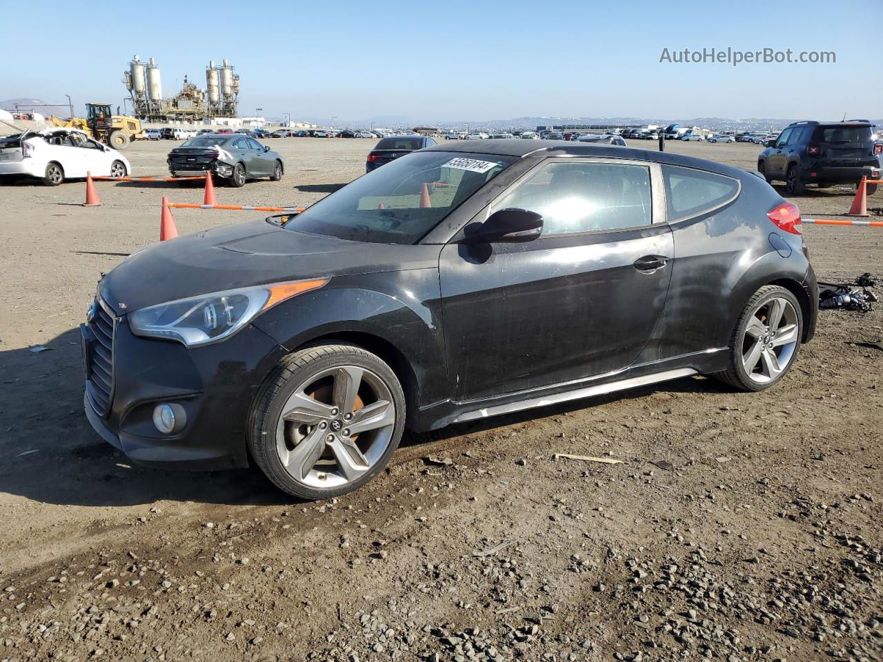 2013 Hyundai Veloster Turbo Black vin: KMHTC6AE7DU160209