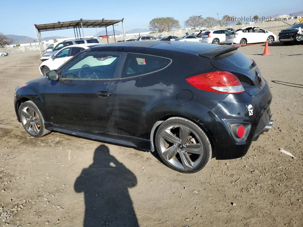 2013 Hyundai Veloster Turbo Black vin: KMHTC6AE7DU160209