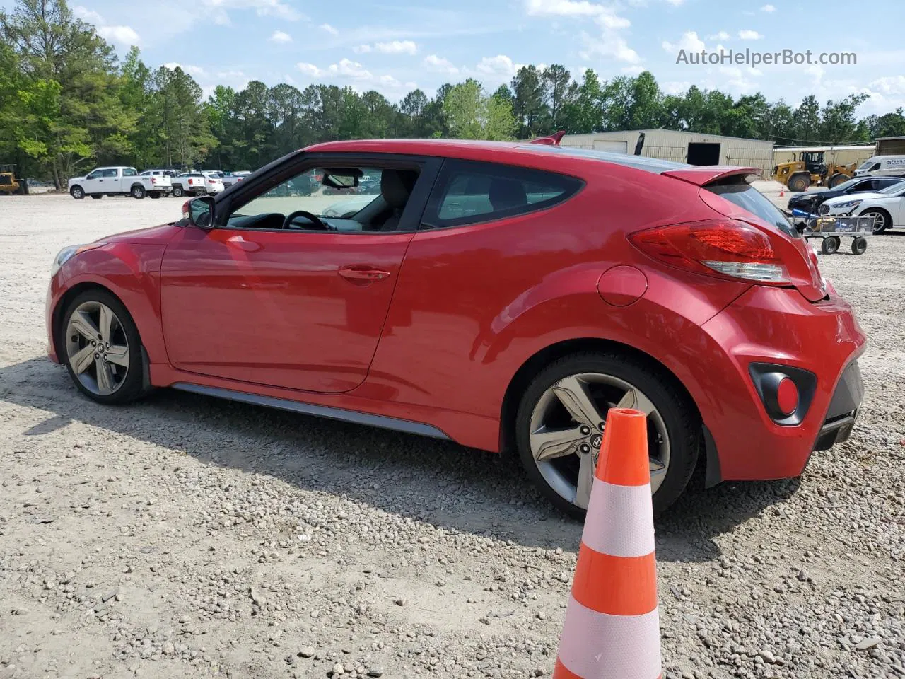 2013 Hyundai Veloster Turbo Red vin: KMHTC6AE7DU163787