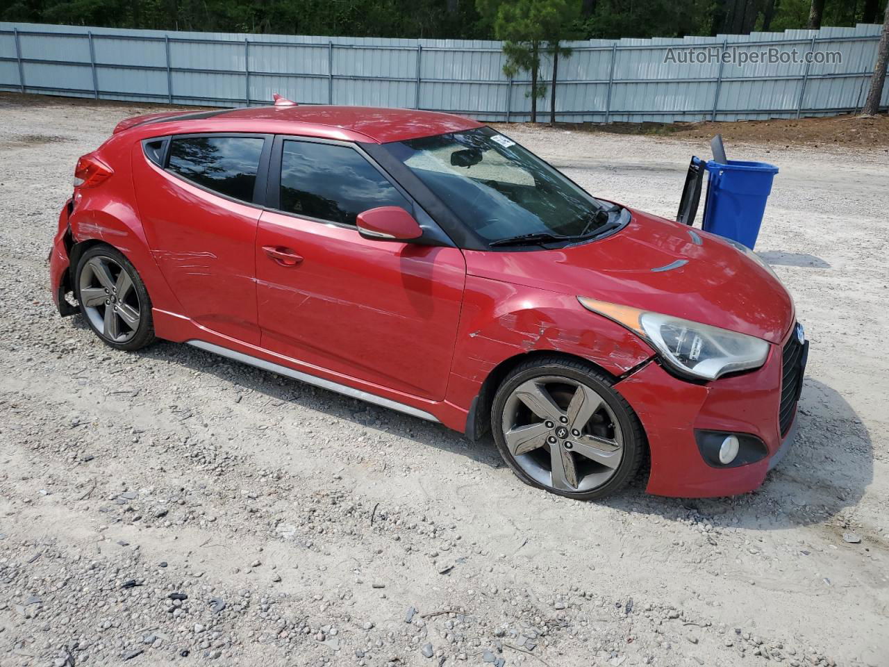 2013 Hyundai Veloster Turbo Red vin: KMHTC6AE7DU163787