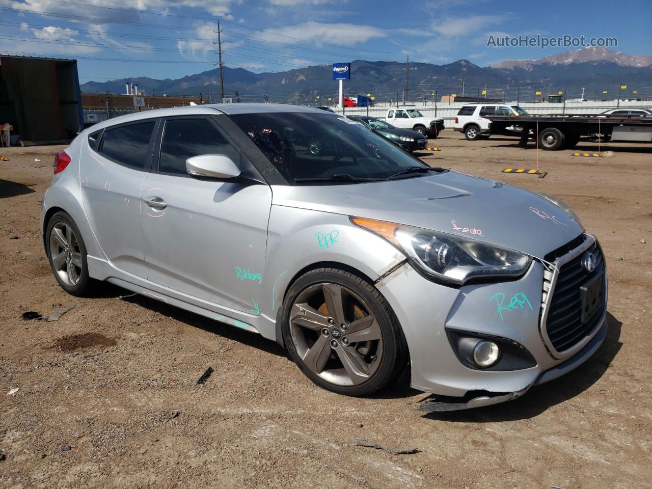 2013 Hyundai Veloster Turbo Silver vin: KMHTC6AE7DU172831