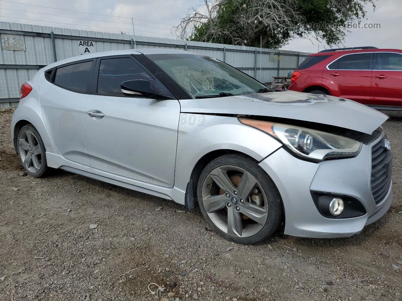 2013 Hyundai Veloster Turbo Silver vin: KMHTC6AE7DU174918