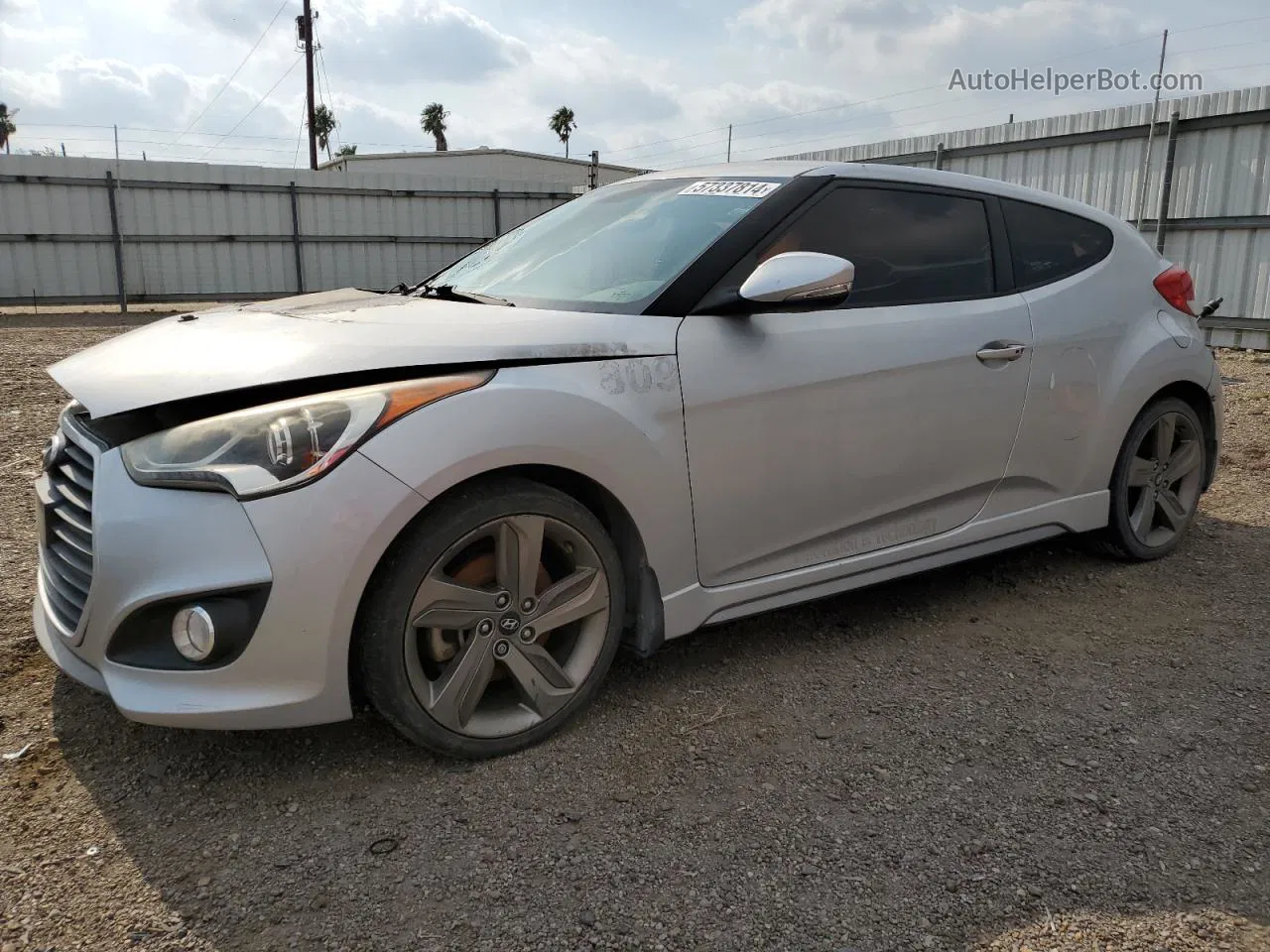 2013 Hyundai Veloster Turbo Silver vin: KMHTC6AE7DU174918