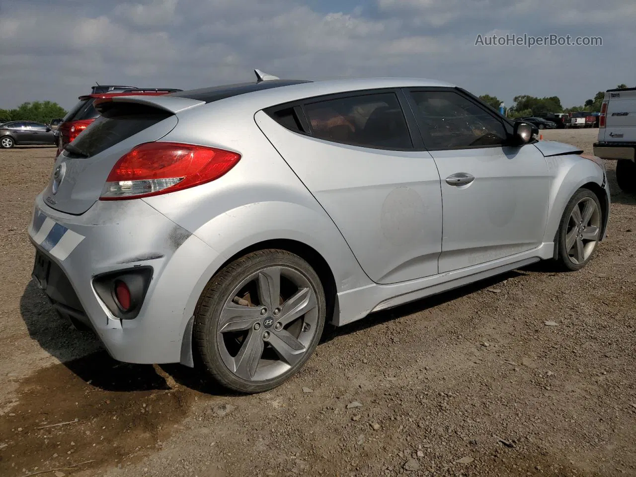 2013 Hyundai Veloster Turbo Silver vin: KMHTC6AE7DU174918