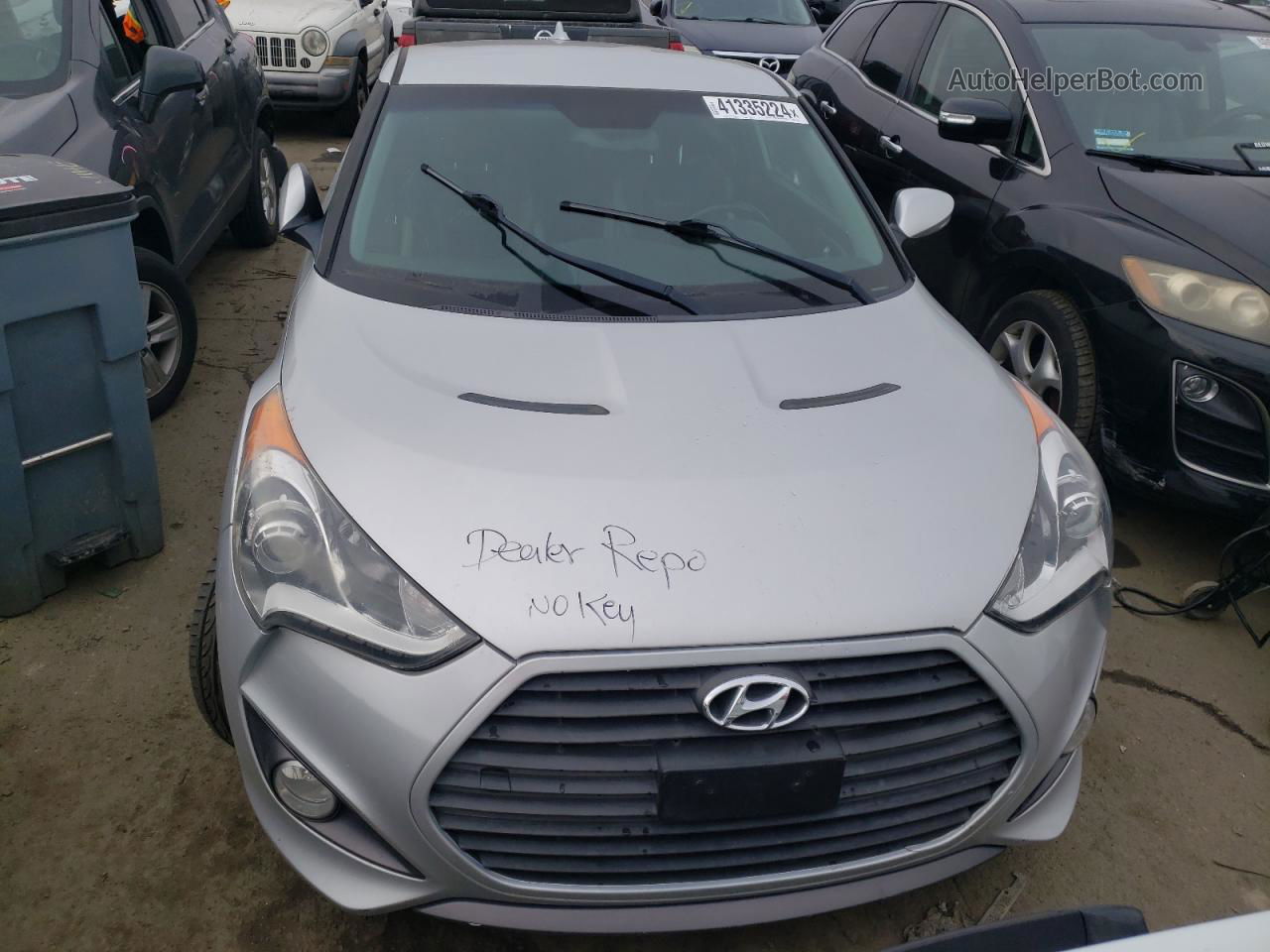 2013 Hyundai Veloster Turbo Silver vin: KMHTC6AE7DU177057