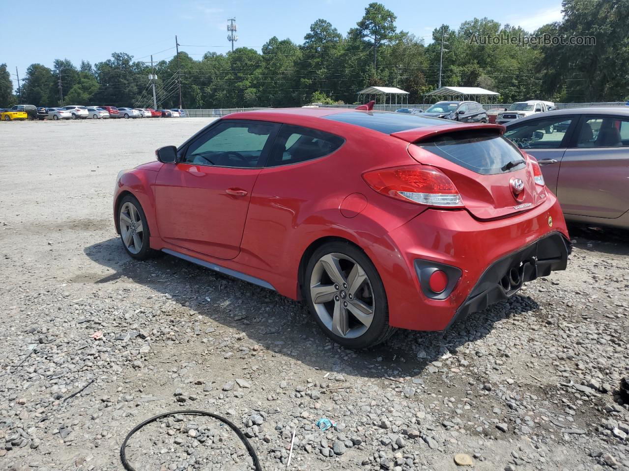 2013 Hyundai Veloster Turbo Red vin: KMHTC6AE7DU177544