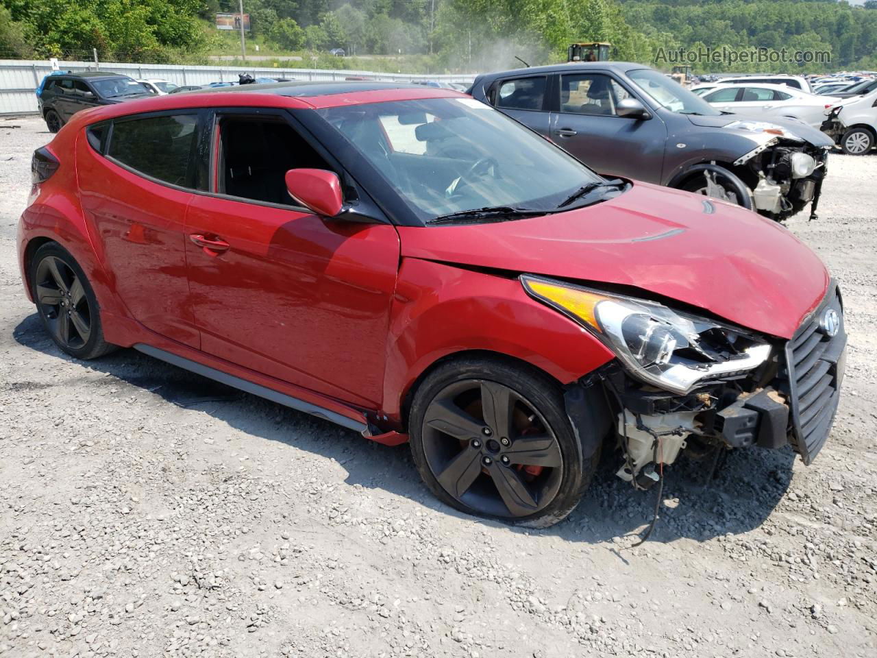 2013 Hyundai Veloster Turbo Red vin: KMHTC6AE8DU097329