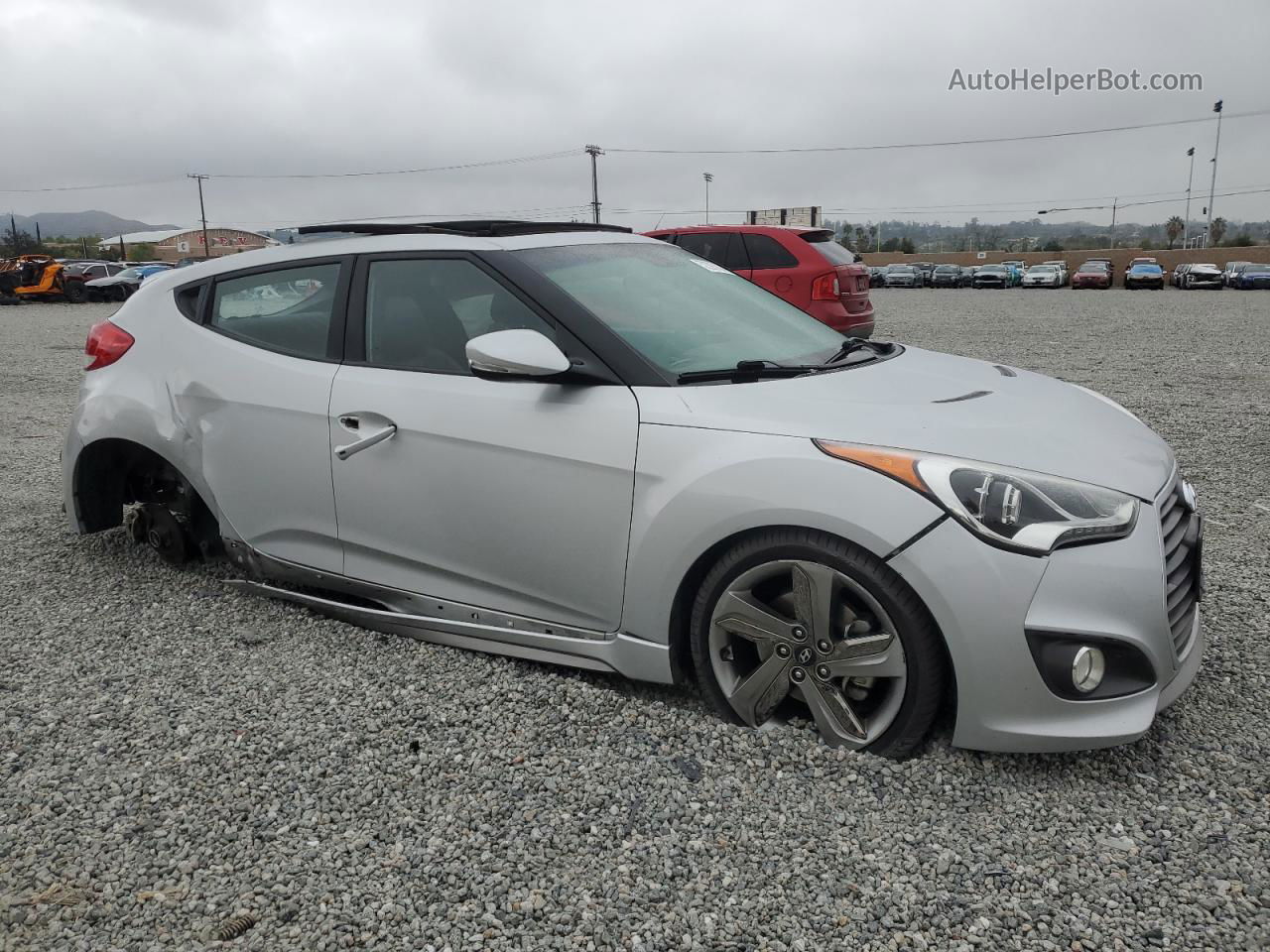 2013 Hyundai Veloster Turbo Silver vin: KMHTC6AE8DU107275