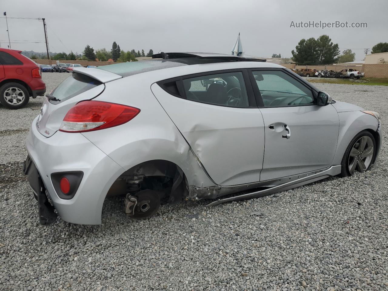 2013 Hyundai Veloster Turbo Silver vin: KMHTC6AE8DU107275