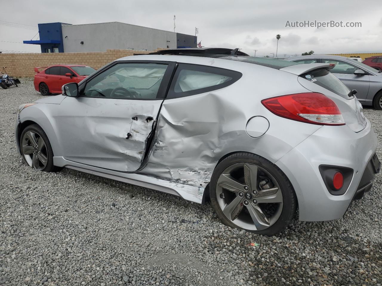 2013 Hyundai Veloster Turbo Silver vin: KMHTC6AE8DU107275