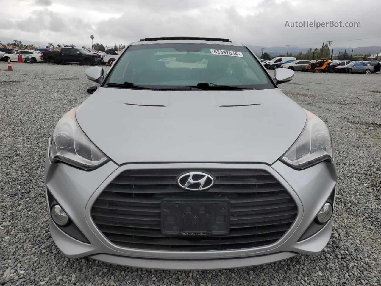 2013 Hyundai Veloster Turbo Silver vin: KMHTC6AE8DU107275