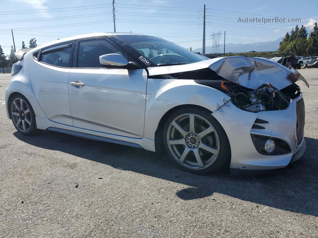 2013 Hyundai Veloster Turbo Silver vin: KMHTC6AE8DU108281