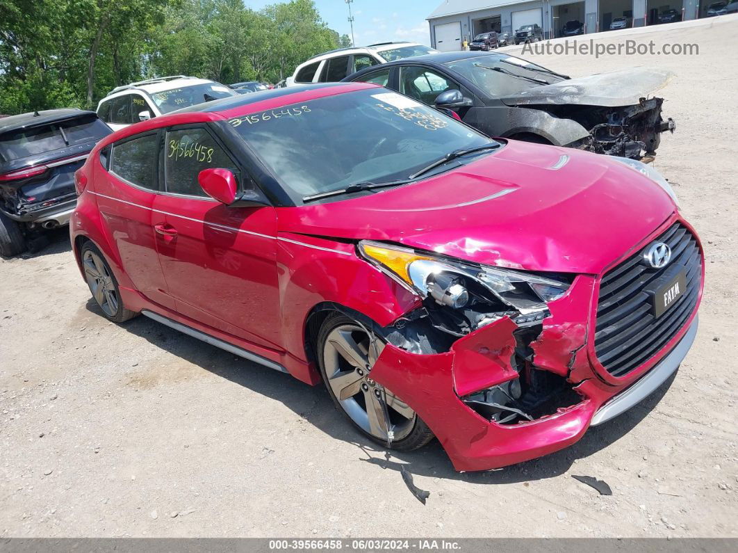 2013 Hyundai Veloster Turbo W/black Red vin: KMHTC6AE8DU118535