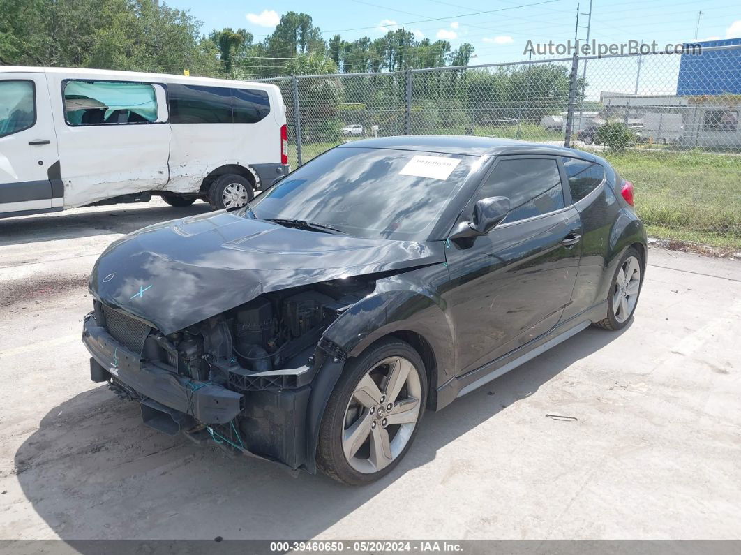 2013 Hyundai Veloster Turbo W/black Black vin: KMHTC6AE8DU120608