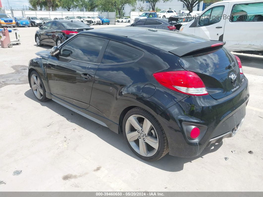 2013 Hyundai Veloster Turbo W/black Black vin: KMHTC6AE8DU120608