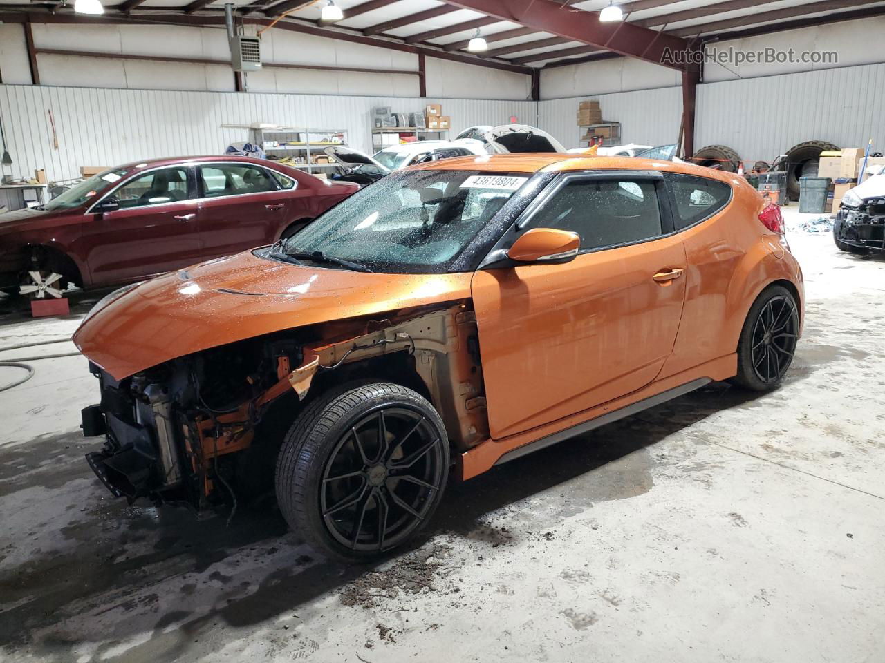 2013 Hyundai Veloster Turbo Orange vin: KMHTC6AE8DU142365