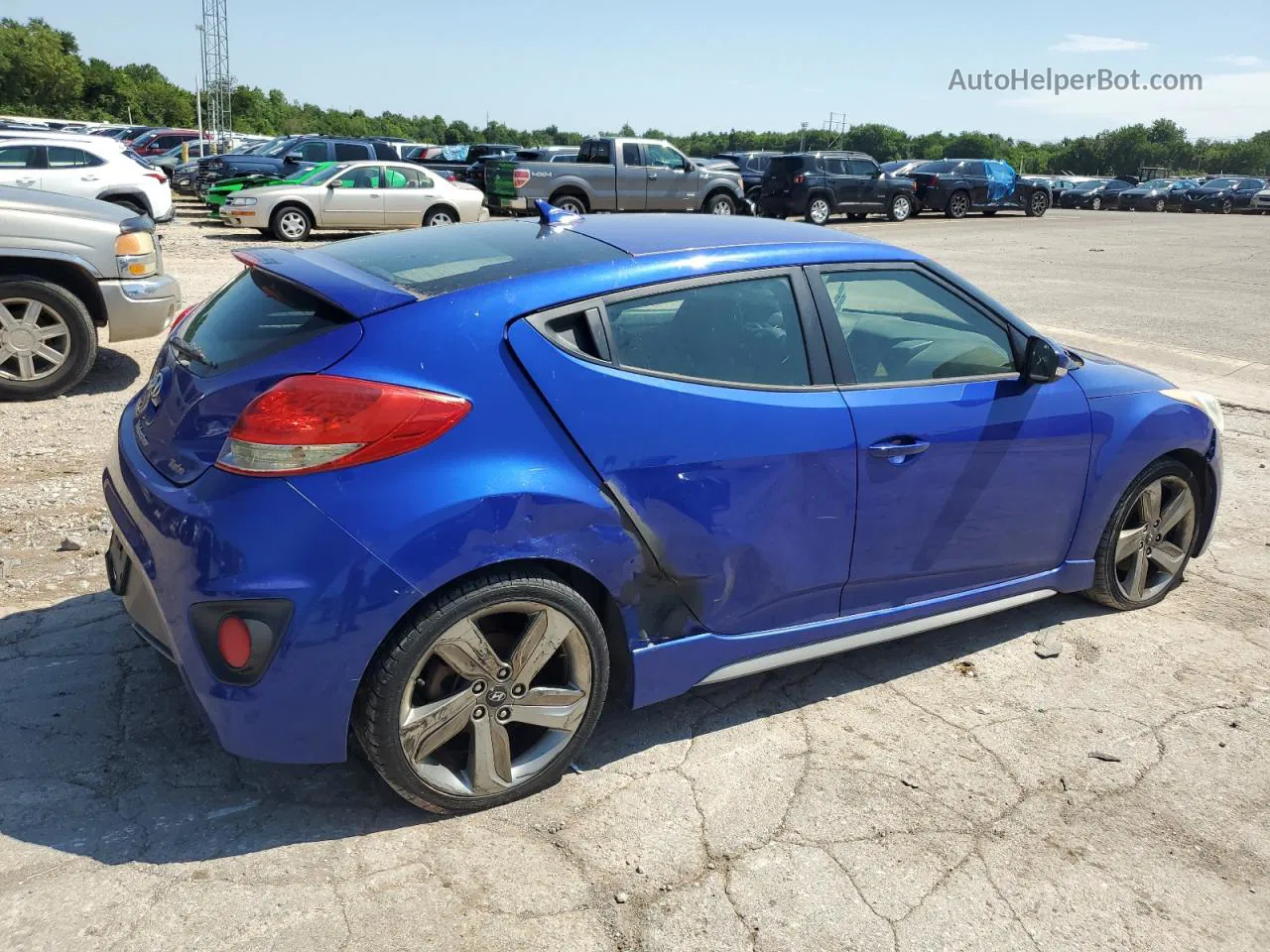 2013 Hyundai Veloster Turbo Blue vin: KMHTC6AE8DU151826