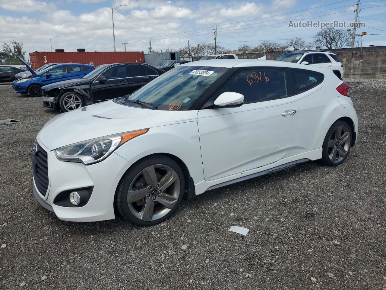 2013 Hyundai Veloster Turbo White vin: KMHTC6AE8DU172644