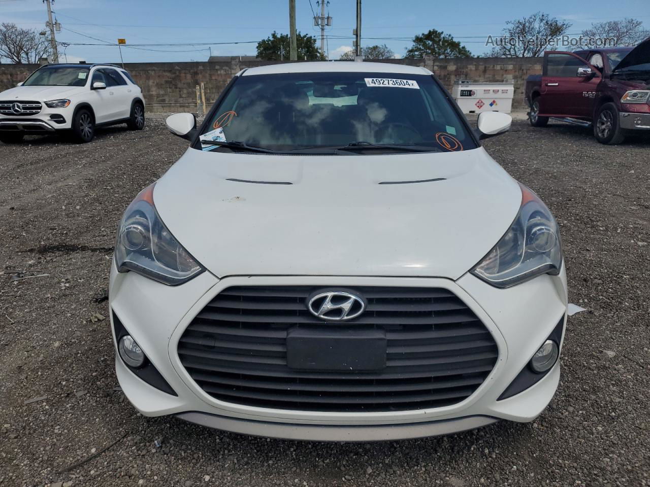 2013 Hyundai Veloster Turbo White vin: KMHTC6AE8DU172644