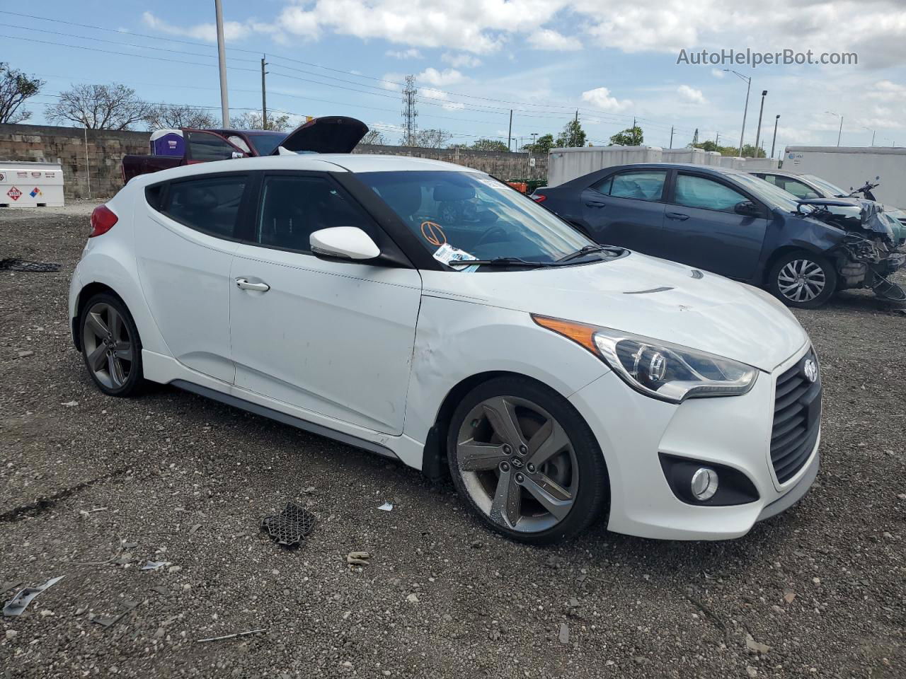 2013 Hyundai Veloster Turbo White vin: KMHTC6AE8DU172644